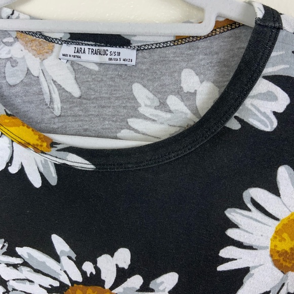 Zara Trafaluc Daisy Print Top Crew Neck - Picture 3 of 4